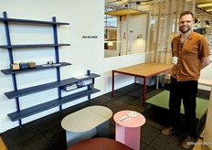 The designs of Bas Vellekoop represent pure Dutch design, such as the new Square table that can be seen in the corner of the booth.